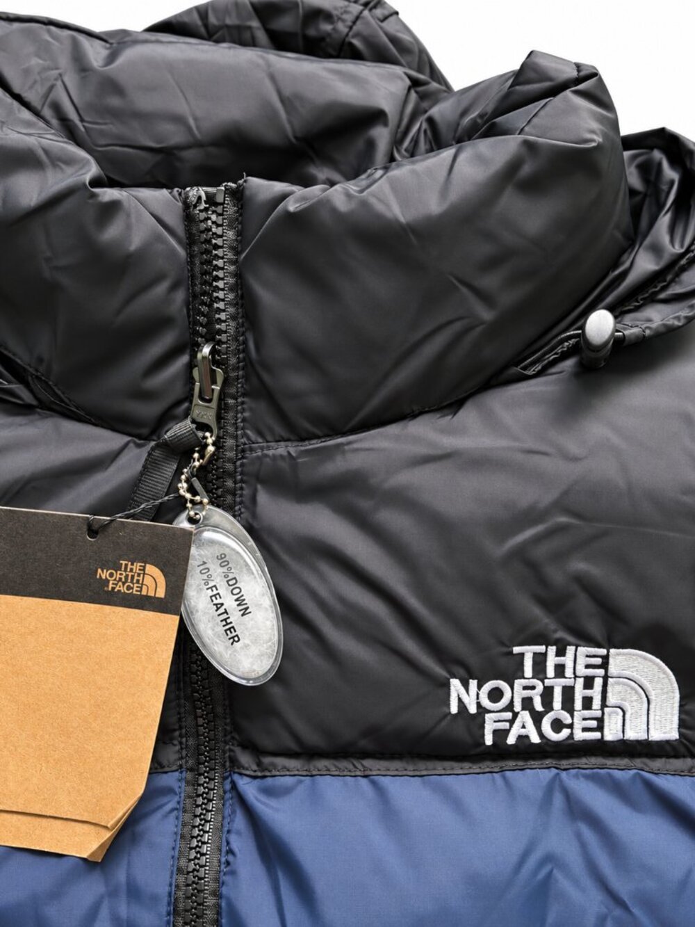 The North Face 700 Down Hooded Puffer Jacket Navy Black Men L NWT - Picture 4 of 7